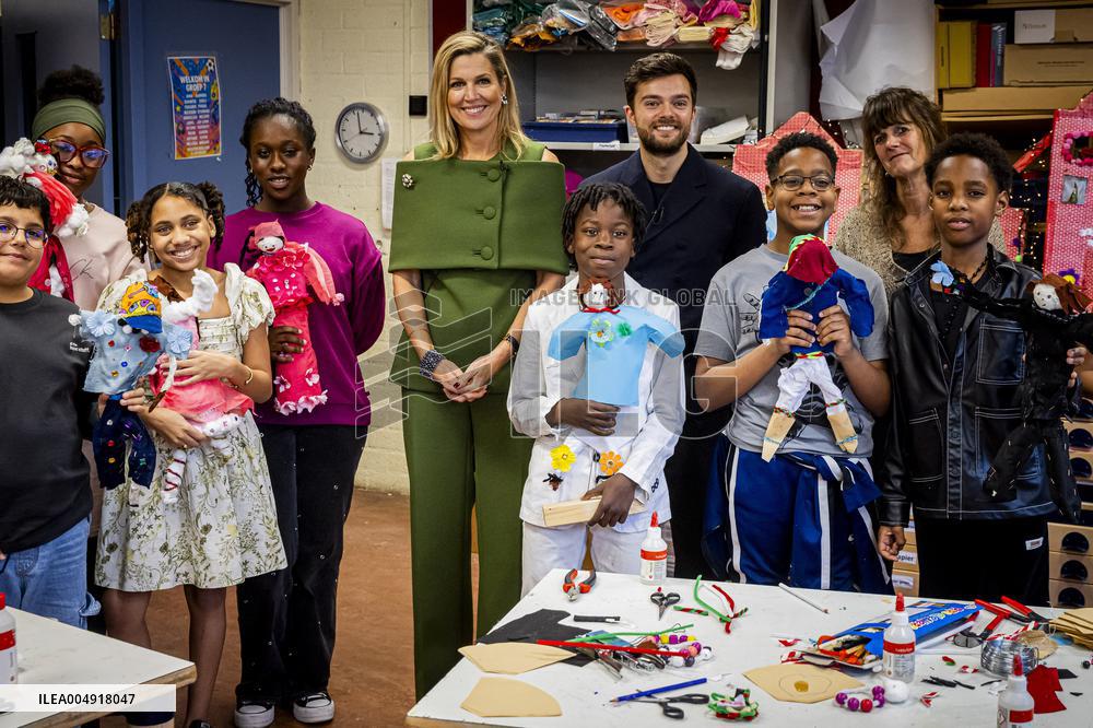 Queen Maxima Visits Mobiel Primary School - Amsterdam