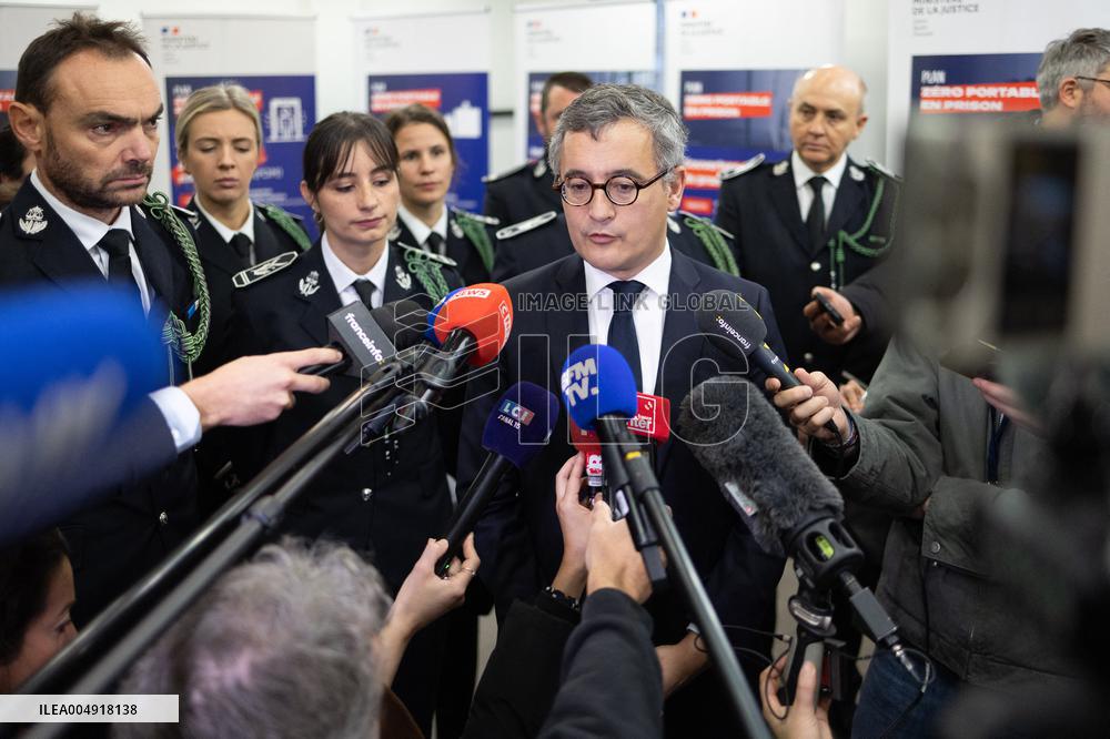 Gerald Darmanin visits La Sante Prison - Paris