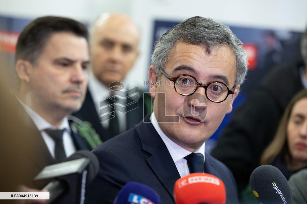 Gerald Darmanin visits La Sante Prison - Paris