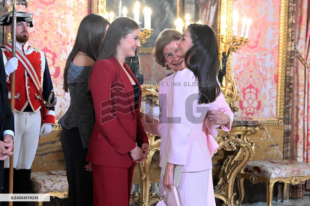 Spanish Royals At Royal Reception - Madrid