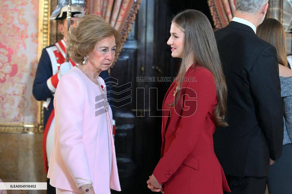 Spanish Royals At Royal Reception - Madrid