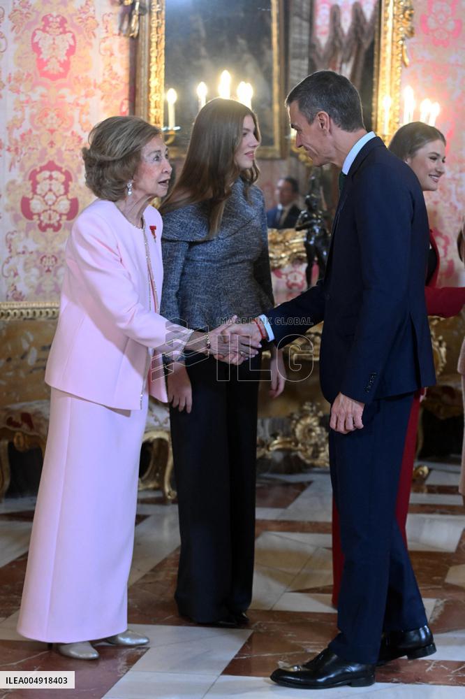 Spanish Royals At Royal Reception - Madrid