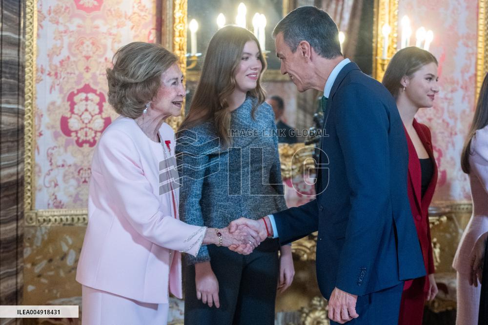 Spanish Royals At Royal Reception - Madrid