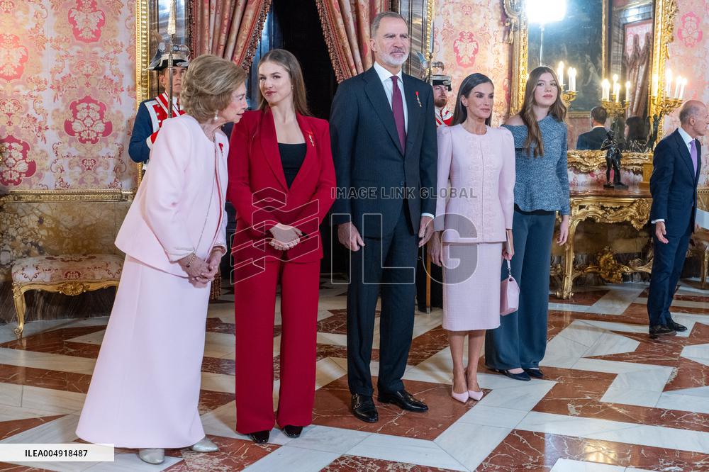 Spanish Royals At Royal Reception - Madrid