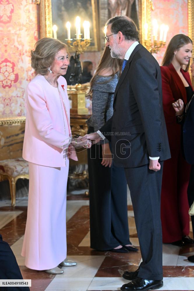 Spanish Royals At Royal Reception - Madrid