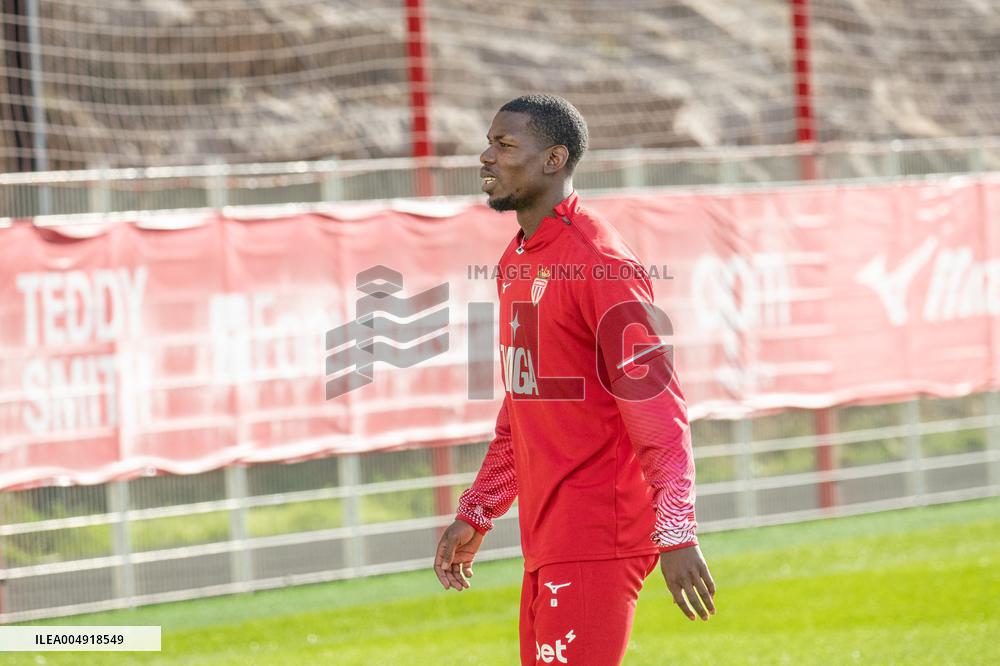 Paul Pogba During AS Monaco Training - La Turbie