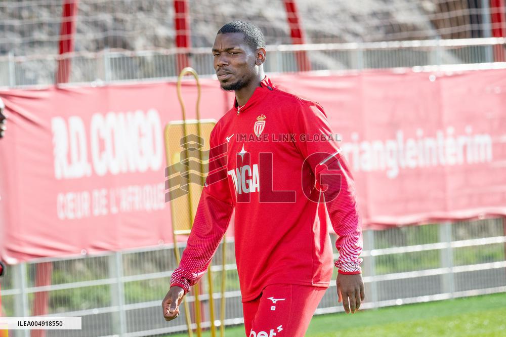 Paul Pogba During AS Monaco Training - La Turbie