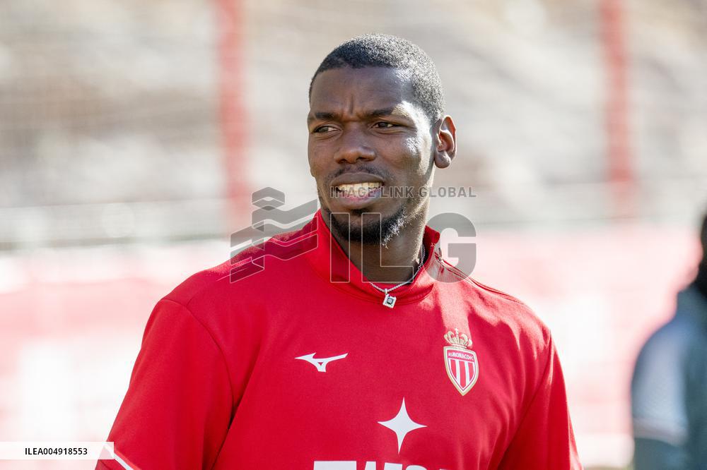 Paul Pogba During AS Monaco Training - La Turbie