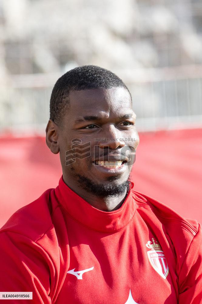 Paul Pogba During AS Monaco Training - La Turbie