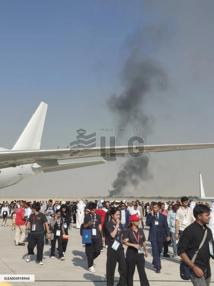 Indian Fighter Jet Crashes at Dubai Airshow