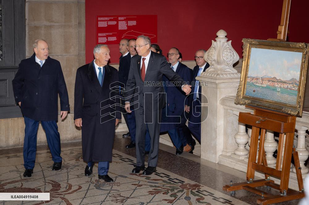 NO TABLOIDS - Prince Albert and Portuguese President at Oceanographic Museum - Monaco