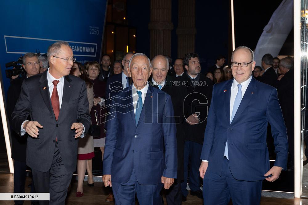 NO TABLOIDS - Prince Albert and Portuguese President at Oceanographic Museum - Monaco