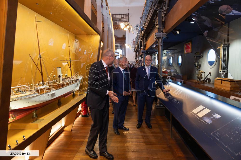 NO TABLOIDS - Prince Albert and Portuguese President at Oceanographic Museum - Monaco