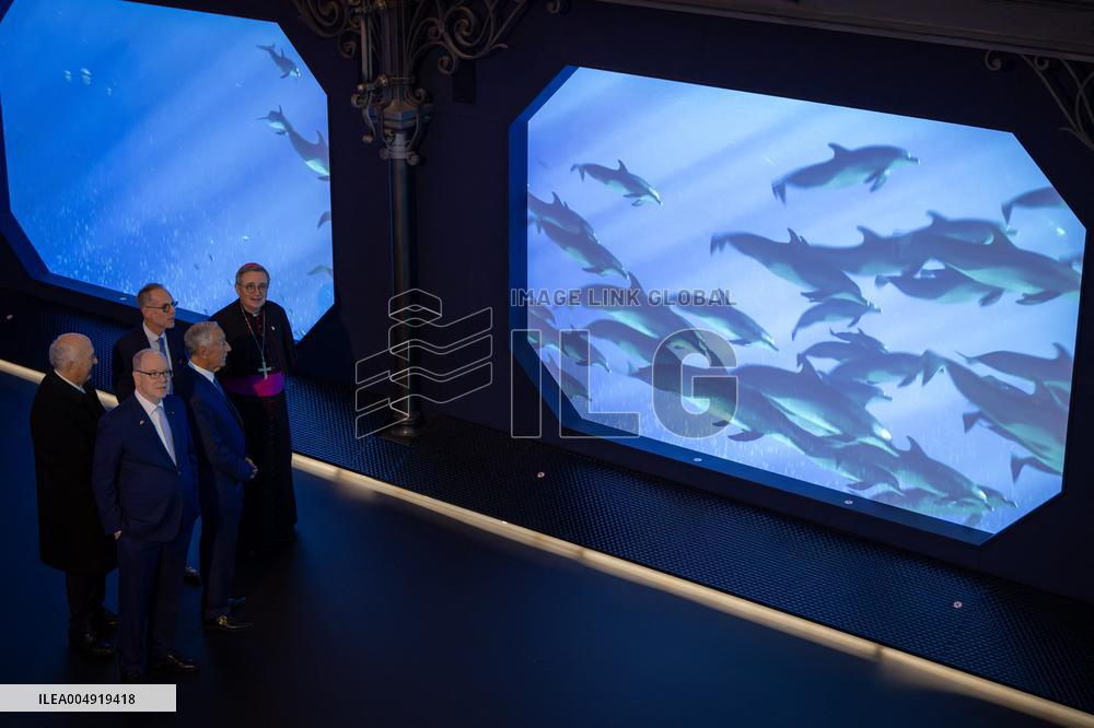 NO TABLOIDS - Prince Albert and Portuguese President at Oceanographic Museum - Monaco