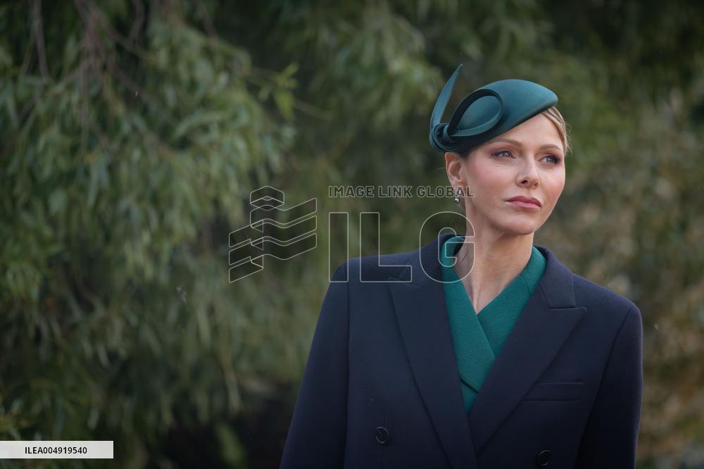 NO TABLOIDS - Prince Albert and Princess Charlene with Portuguese President At Saint-Martin Garden - Monaco