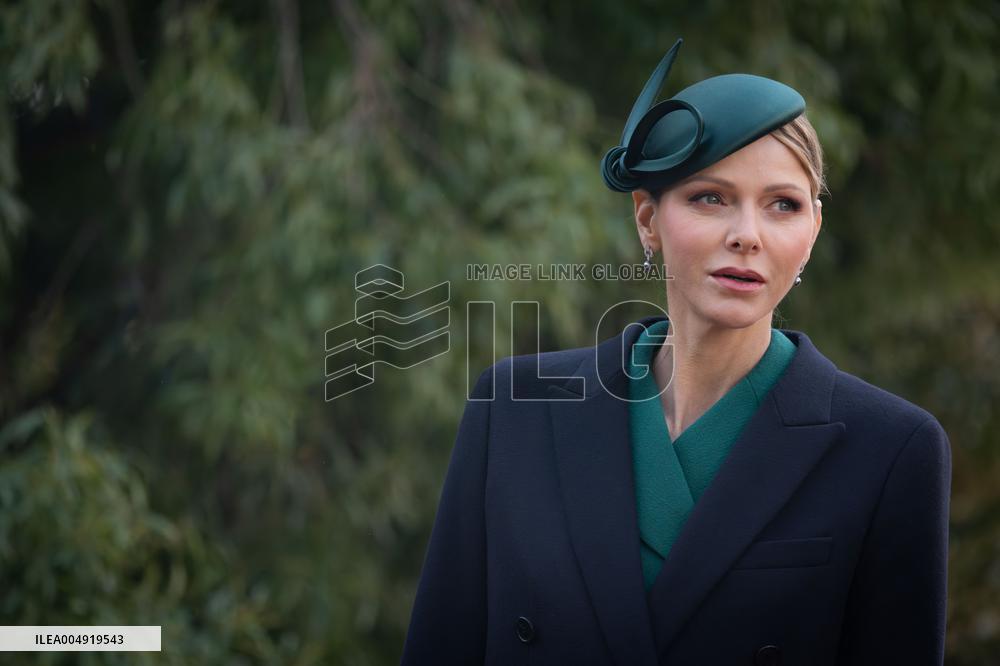 NO TABLOIDS - Prince Albert and Princess Charlene with Portuguese President At Saint-Martin Garden - Monaco