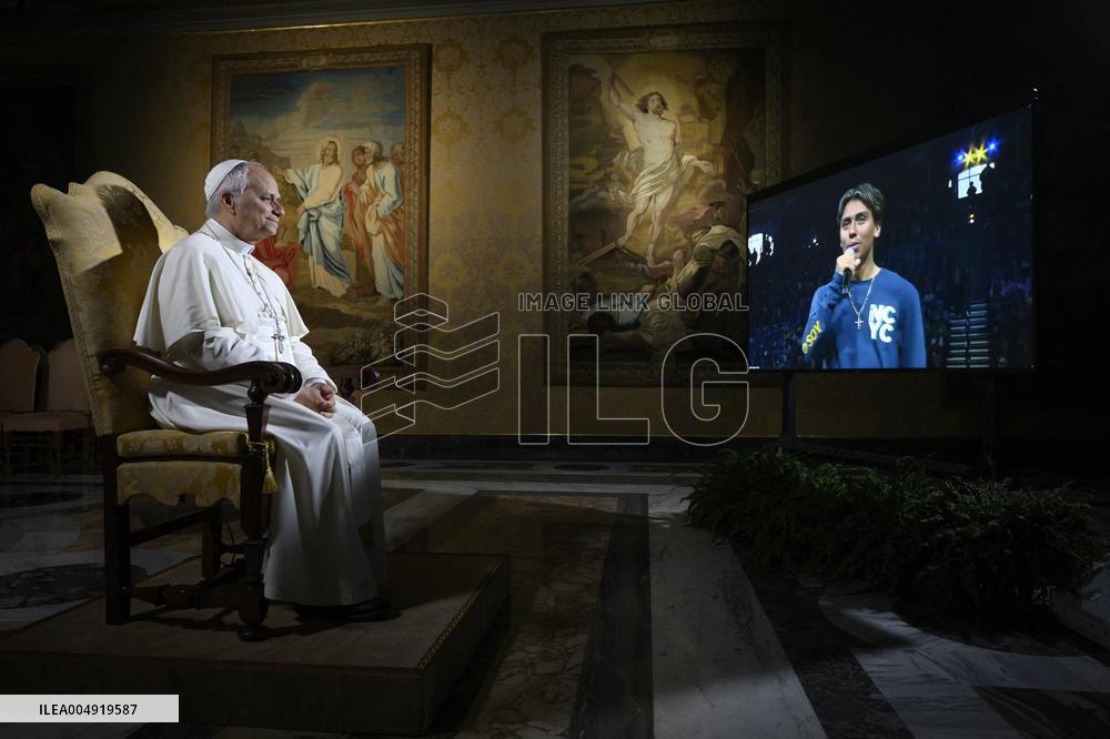Pope Leo XIV Meets Online With 15000 Young American Catholics - Vatican