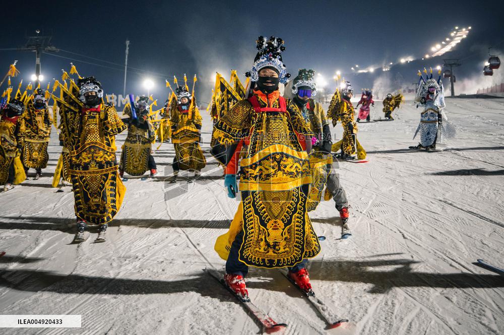 Skiing In Peking Opera Costumes - Jilin