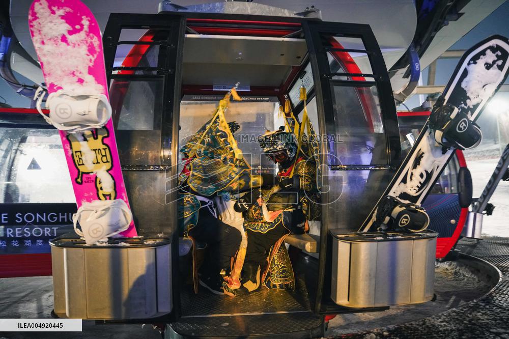 Skiing In Peking Opera Costumes - Jilin