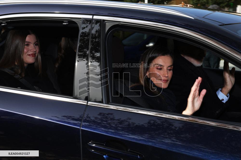 Royals Arrive At Private Lunch For Emeritus Queen Imposition Order - Madrid
