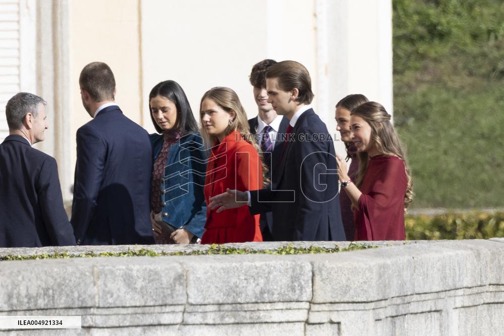 Royals Arrive At Private Lunch For Emeritus Queen Imposition Order - Madrid