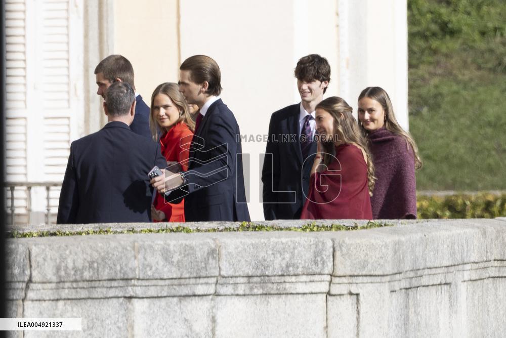 Royals Arrive At Private Lunch For Emeritus Queen Imposition Order - Madrid