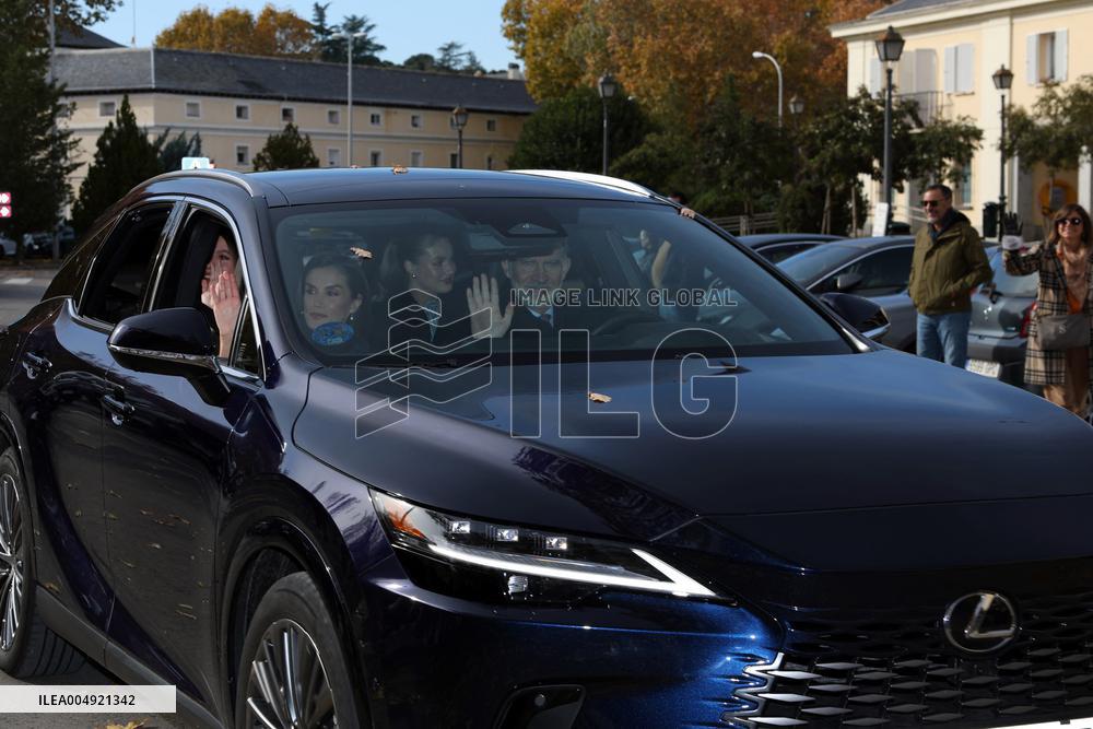 Royals Arrive At Private Lunch For Emeritus Queen Imposition Order - Madrid