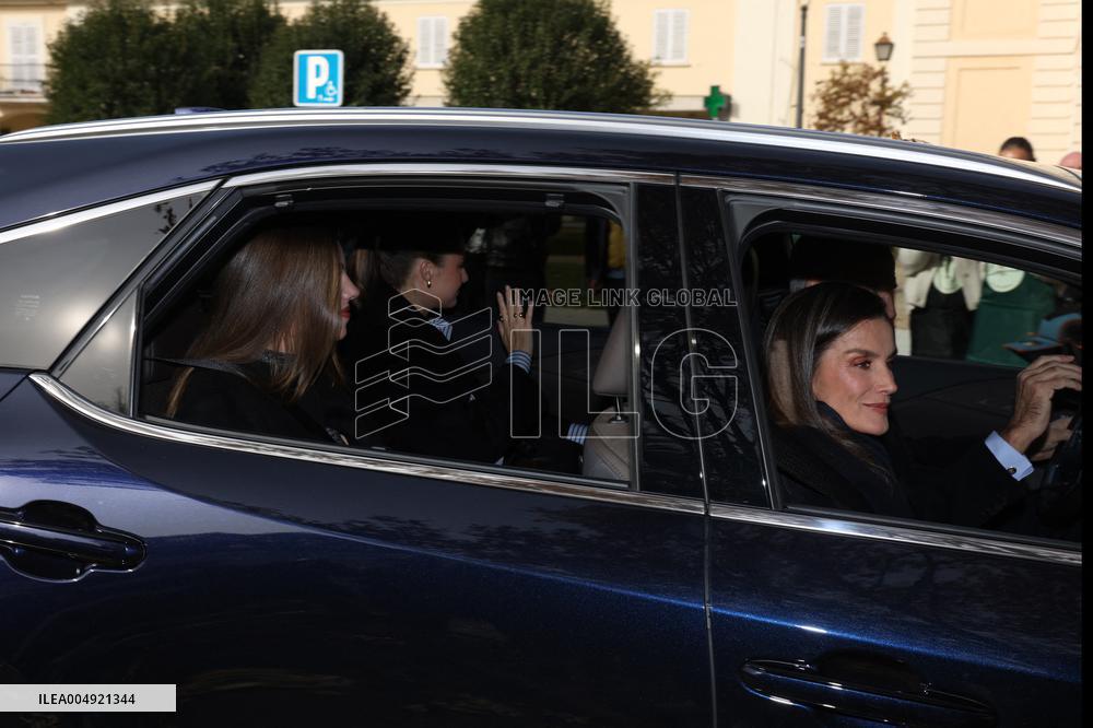Royals Arrive At Private Lunch For Emeritus Queen Imposition Order - Madrid