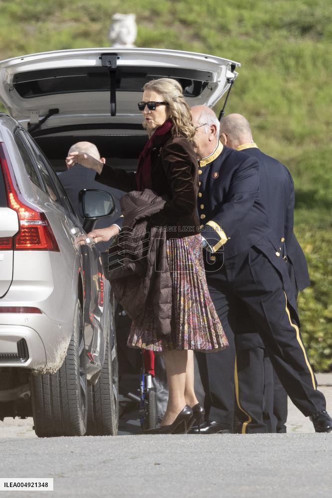 Royals Arrive At Private Lunch For Emeritus Queen Imposition Order - Madrid