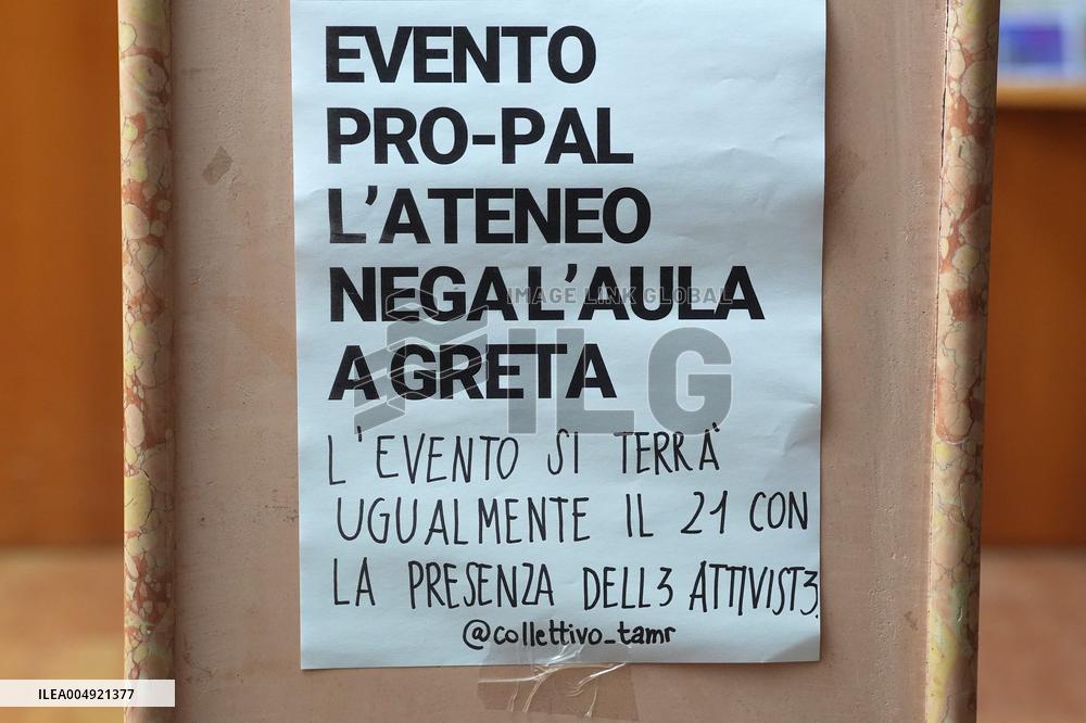 Greta Thunberg Attends Palestine Meeting At University Despite Ban - Italy