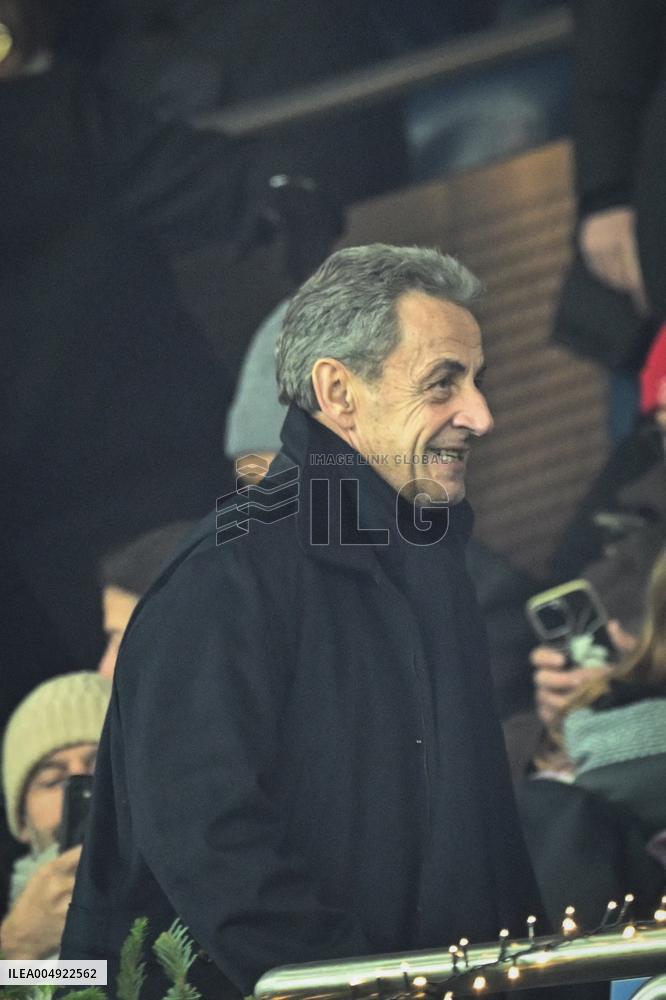 French former president Nicolas Sarkozy attends Ligue 1 PSG vs Le Havre AC - FA