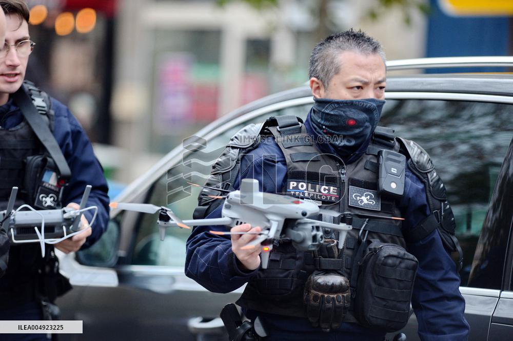 Implementation Of Drone Surveillance by French National Police - Paris