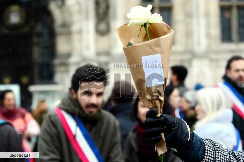 Tribute to Mehdi Kessaci at The City Hall - Paris