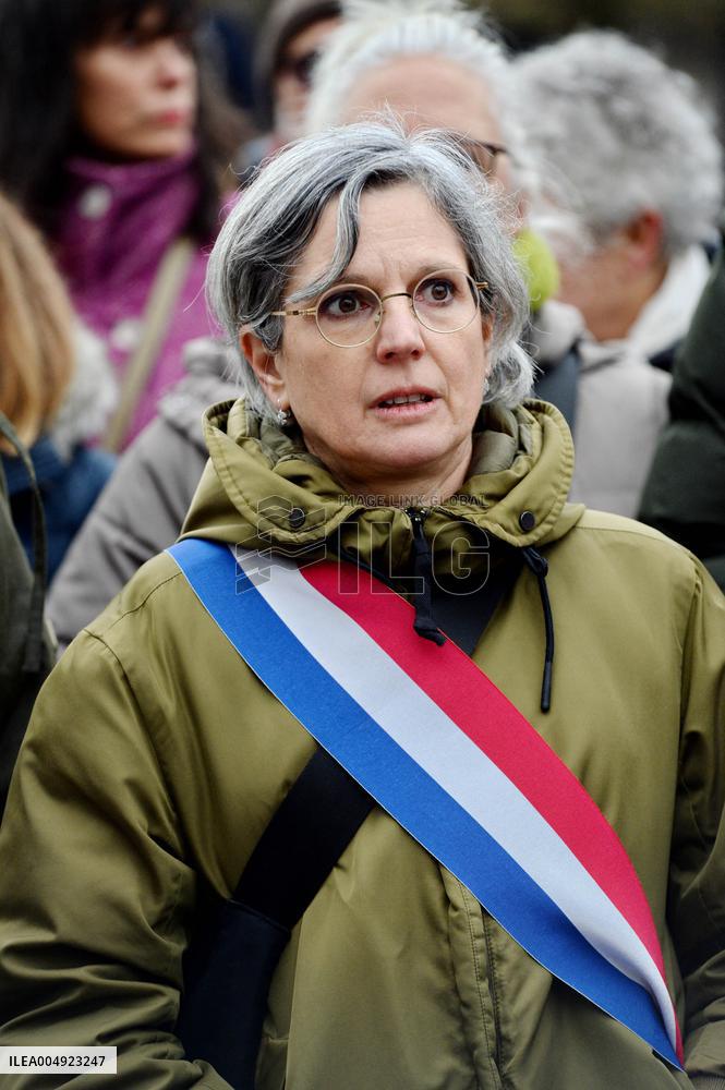 Tribute to Mehdi Kessaci at The City Hall - Paris