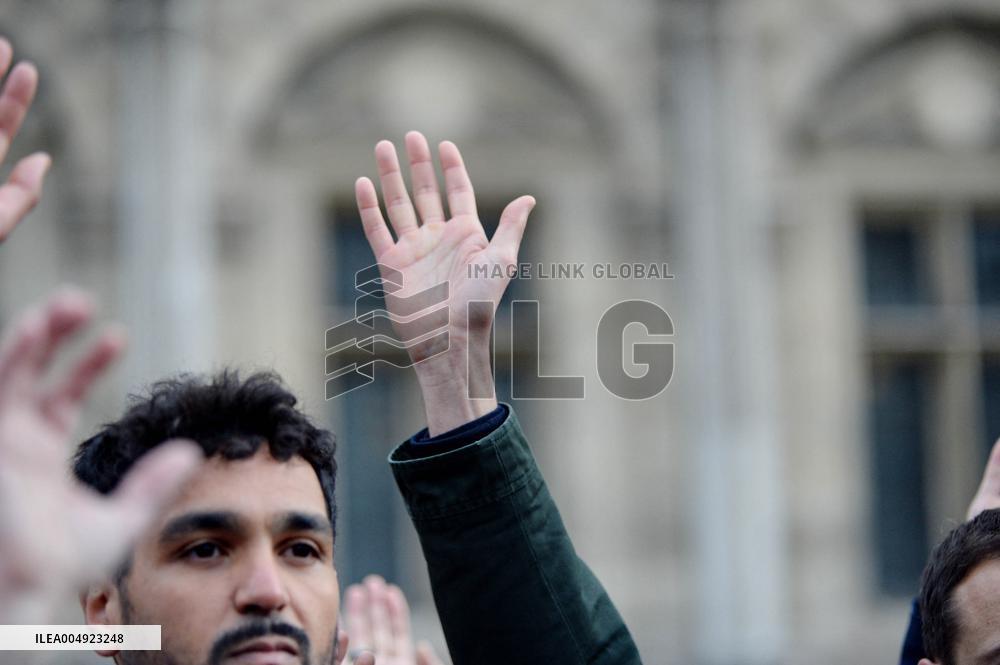 Tribute to Mehdi Kessaci at The City Hall - Paris