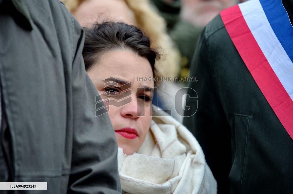 Tribute to Mehdi Kessaci at The City Hall - Paris