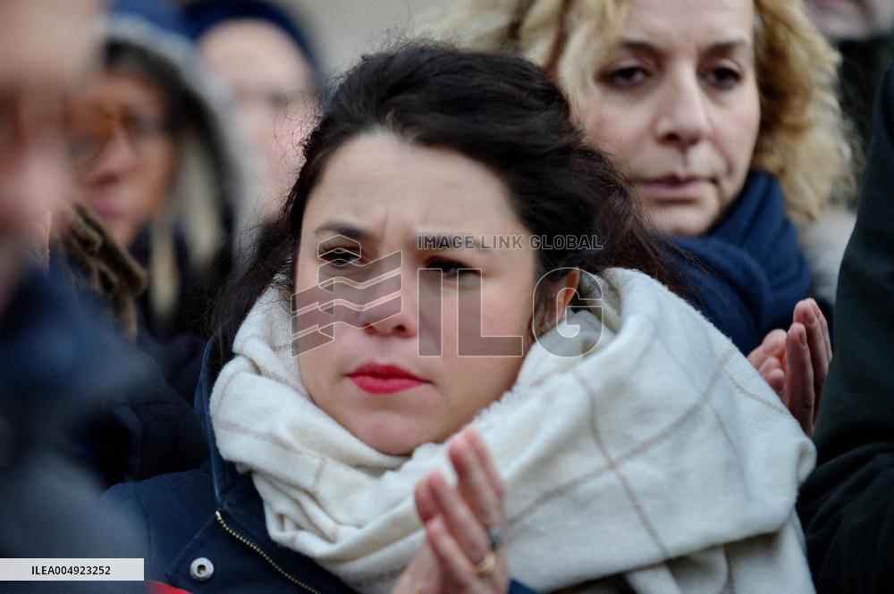 Tribute to Mehdi Kessaci at The City Hall - Paris