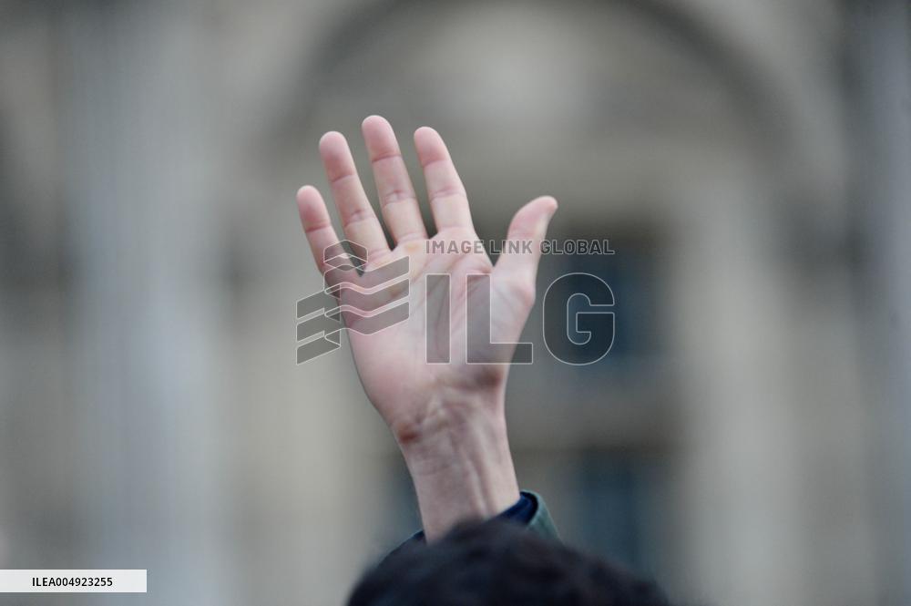 Tribute to Mehdi Kessaci at The City Hall - Paris