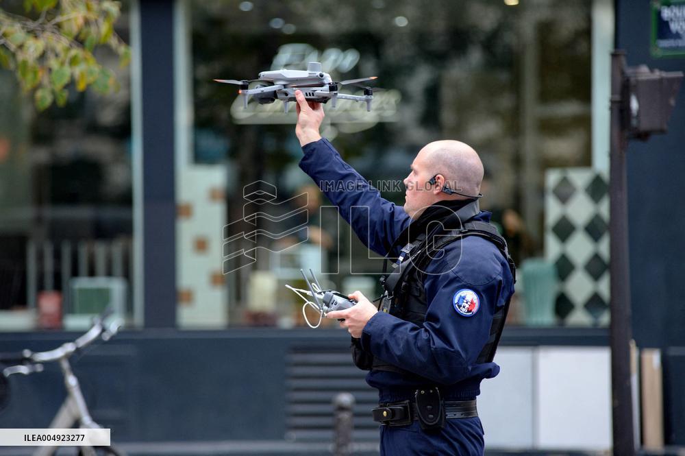 Implementation Of Drone Surveillance by French National Police - Paris