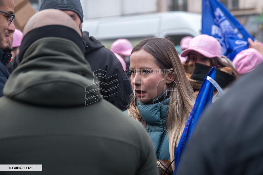 Far Right Group At The Int. Day for the Elimination of Violence Against Women - Paris