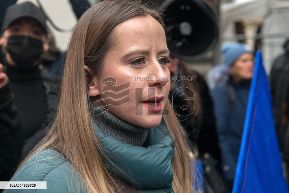 Far Right Group At The Int. Day for the Elimination of Violence Against Women - Paris