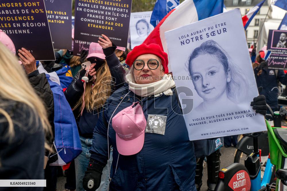 Far Right Group At The Int. Day for the Elimination of Violence Against Women - Paris
