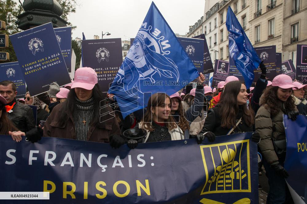 Far Right Group At The Int. Day for the Elimination of Violence Against Women - Paris