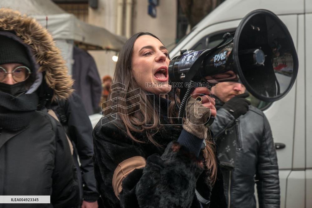 Far Right Group At The Int. Day for the Elimination of Violence Against Women - Paris