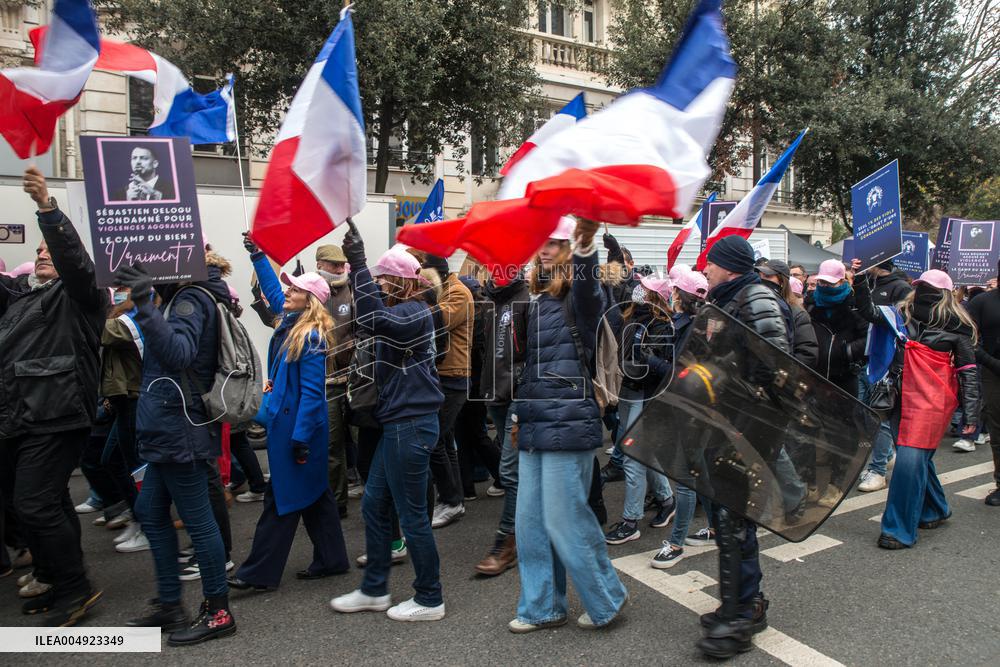 Far Right Group At The Int. Day for the Elimination of Violence Against Women - Paris