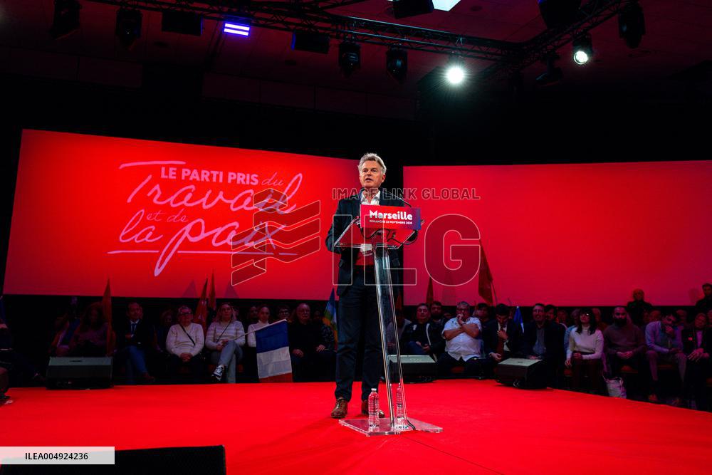 Fabien Roussel At PCF Meeting - Marseille