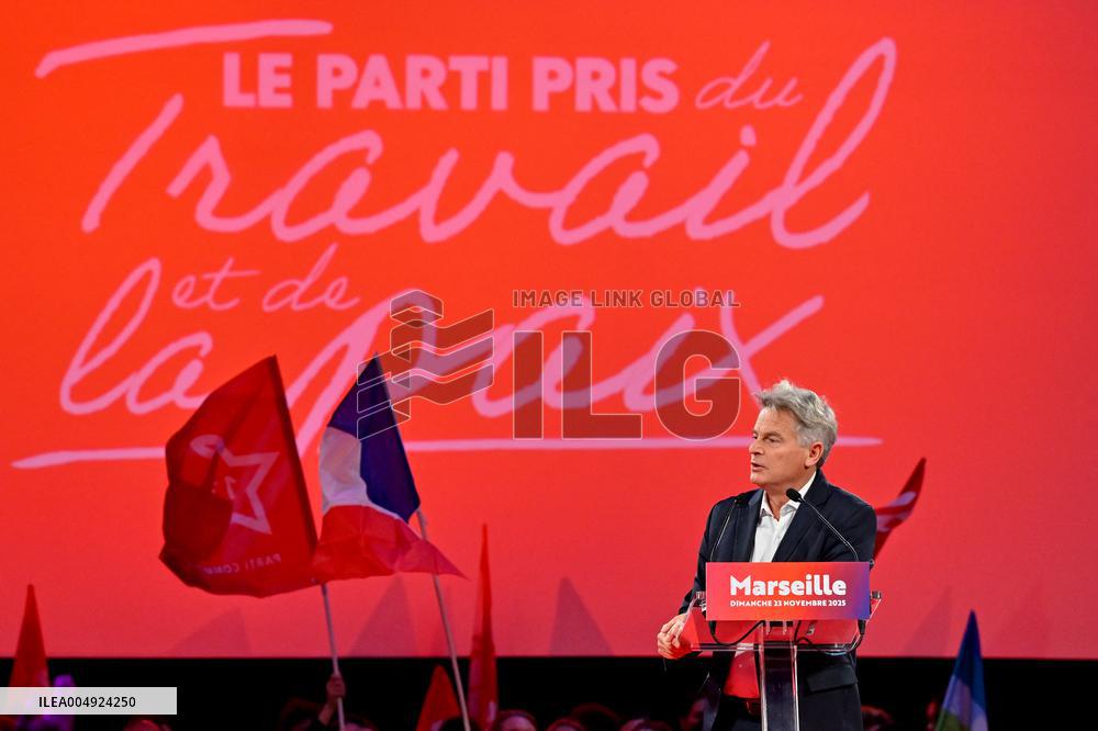 Fabien Roussel At PCF Meeting - Marseille