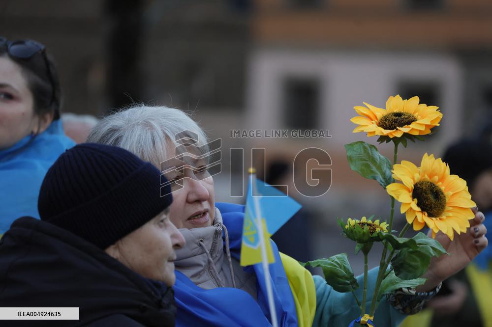 Demonstration In Support Of Ukraine - Rome