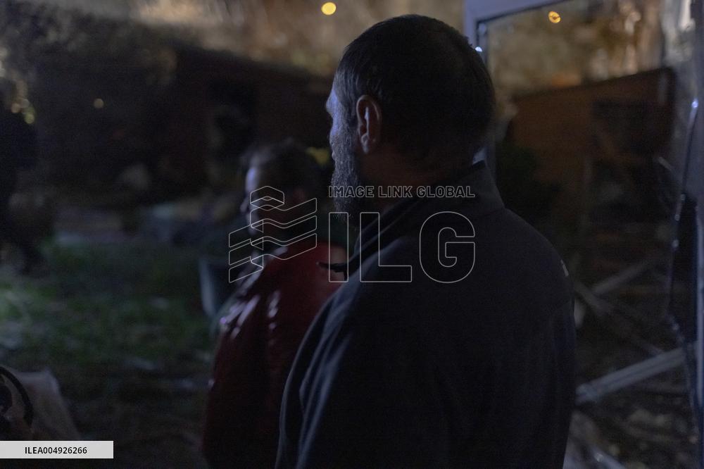 Rescuers At Drone Strike Site - Kharkiv