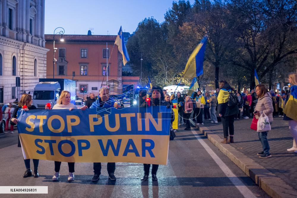 Ukrainian Community In Rome Commemorate The Holodomor - Italy